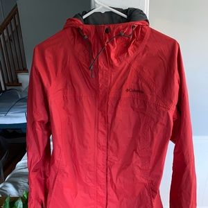 Red Columbia Waterproof Rain Coat